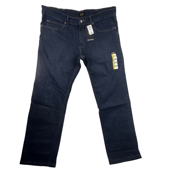 Lee Mens Regular Straight Fit Dark Wash Jeans 36x29 Mcclane Denim Classic Style - Picture 2 of 11